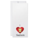 I heart elephants in yellow personalized rack card
