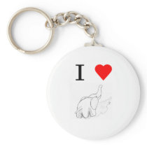 I heart elephants key chain