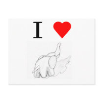 I heart elephants postcards