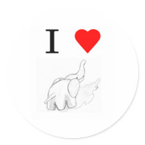 I heart elephants stickers