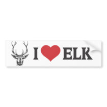 I Heart Elk Bumper Sticker