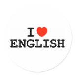 I Heart English Stickers