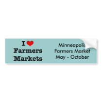 I Heart Farmers Markets Bumper Stickers