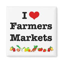 I Heart Farmers Markets Fridge Magnet