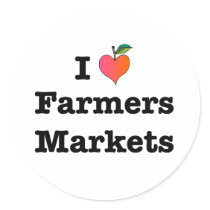 I Heart Farmers Markets Round Sticker