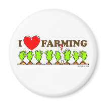 I Heart Farming magnets