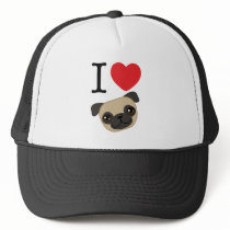 I Heart Fawn Pugs Hats