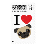 I Heart Fawn Pugs Stamp
