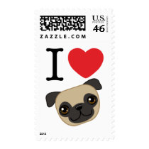 I Heart Fawn Pugs Stamp