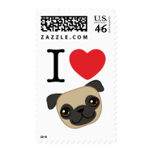 I Heart Fawn Pugs Stamp