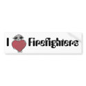 I Heart Firefighters Alien bumper stickers by Quantum_Art_Nerd I Heart Firefighters Alien bumper stickers