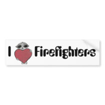 I Heart Firefighters Alien bumper stickers by Quantum_Art_Nerd I Heart Firefighters Alien bumper stickers