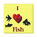 I Heart Fish Fridge Magnets