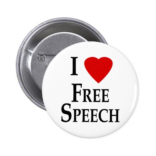 I Heart Free Speech Pinback Buttons