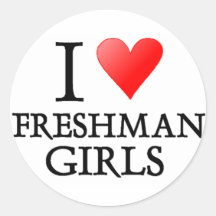 I heart freshman girls sticker