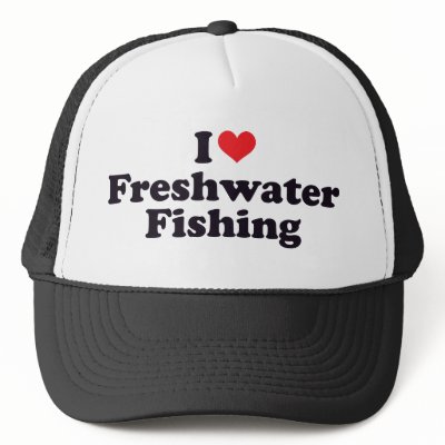 I Heart Freshwater Fishing Hats by visualnewbie