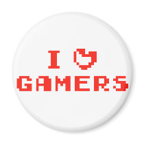 I Heart Gamers Refrigerator Magnets