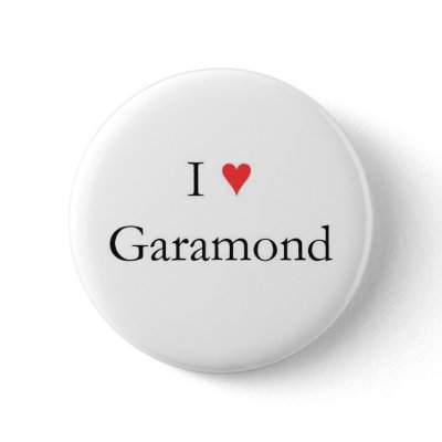 I heart Garamond Button by kidsilkhaze