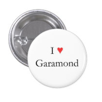 I heart Garamond buttons
