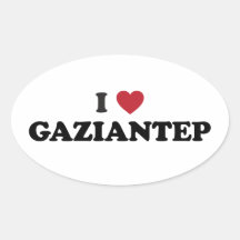 I Heart Gaziantep Turkey Oval Stickers