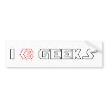 I Heart Geeks Bumper Sticker