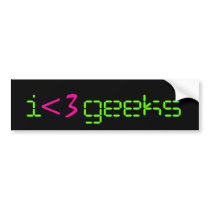 i  heart  geeks bumper sticker bumper stickers