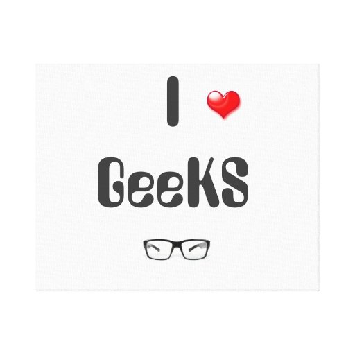 I heart GeeKS Stretched Canvas Prints