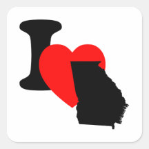 I Heart Georgia Square Stickers
