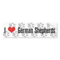 I (heart) German Shepherds bumper stickers
