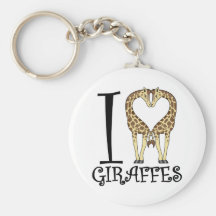 I Heart Giraffes Key Chains