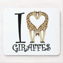I Heart Giraffes Mousepad