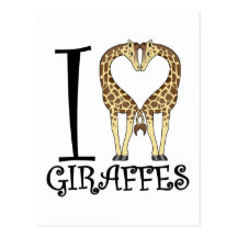 I Heart Giraffes Post Card