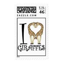I Heart Giraffes Stamp