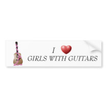 I Heart Girls with Guitars sticker bumper stickers by jenland I Heart Girls with Guitars sticker bumper stickers