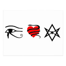 I Heart (Girt with a Serpent) Thelema Post Cards