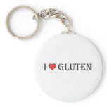 I Heart Gluten - Clear Background keychains