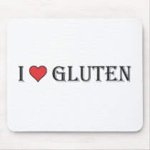 I Heart Gluten - Clear Background Mousepad
