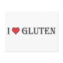I Heart Gluten - Clear Background Post Card