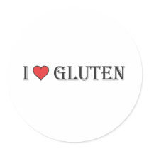 I Heart Gluten - Clear Background Sticker