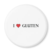 I Heart Gluten - Clear Fridge Magnet