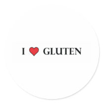 I Heart Gluten - Clear Stickers
