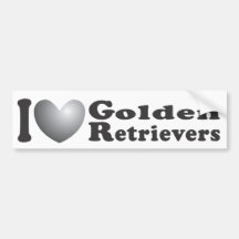 I Heart Golden Retrievers - Bumper Sticker