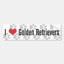I (heart) Golden Retrievers Bumper Stickers