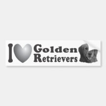 I Heart Golden Retrievers w/Image - Bumper Sticker