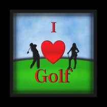 I Heart Golf Wrapped Canvas Print canvas prints