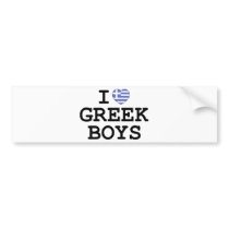 I Heart Greek Boys Bumper Sticker