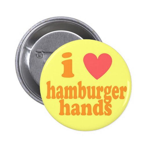 I Heart Hamburger Hands Buttons