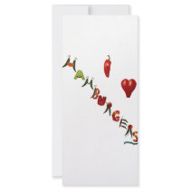 I Heart Hamburgers Rack Card