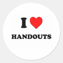 I Heart Handouts Round Sticker