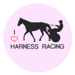 I Heart Harness Racing Round Sticker